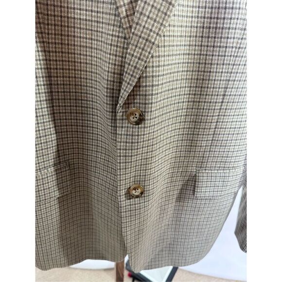 Lauren Ralf Lauren tan houndstooth blazer 44L - Picture 3 of 8